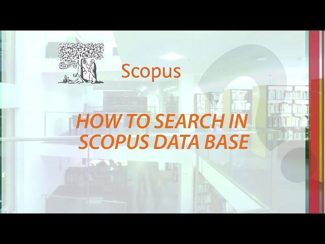 How to search in Scopus database ?