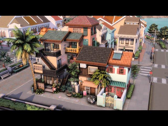 Tomarang Apartments, Laundry Cafe, Bar and Gym - The Sims 4 Speed Build | No CC