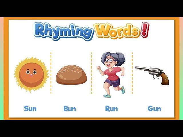 80 Rhyming words |rhyming words in English |rhyming word song | class 1 rhyming words