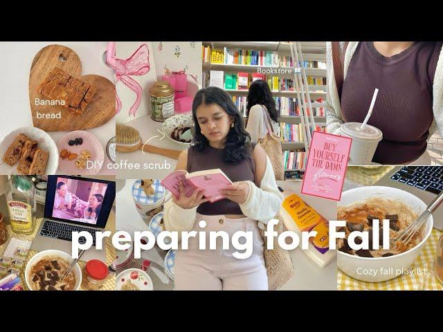 Cozy fall preparation vlog in Mumbai  , DIY scrubs , reading , baking , fall fragrances