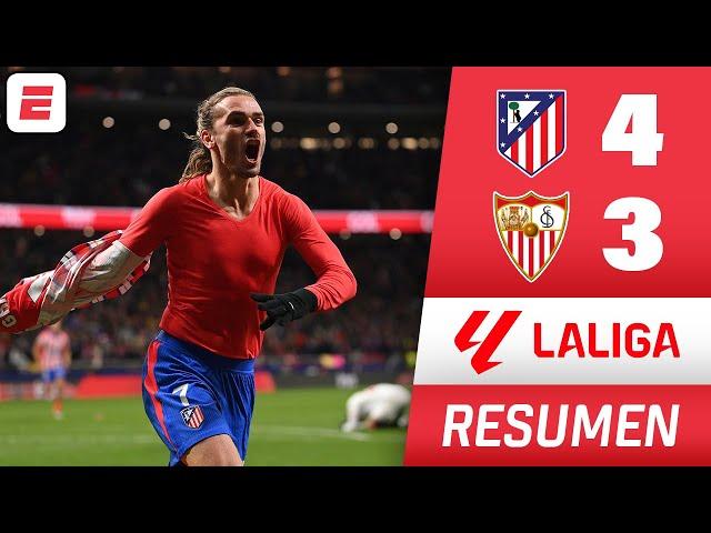 REMONTADA ÉPICA del ATLÉTICO DE MADRID 4-3 vs SEVILLA con DOBLETE de GRIEZMANN | RESUMEN | La Liga