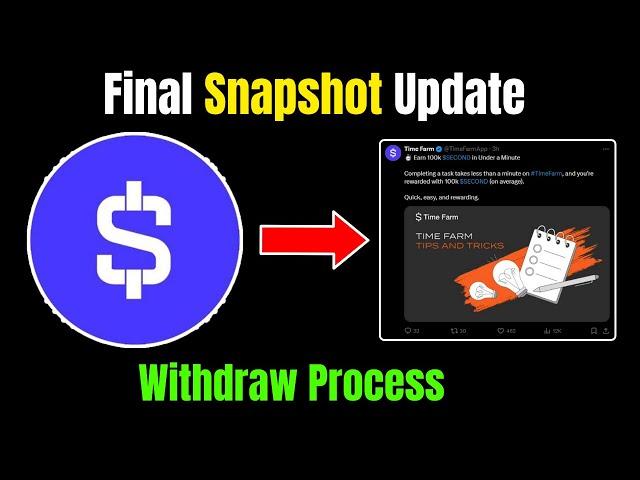 Time Farm Airdrop Snapshot Update || Time Farm Airdrop Withdraw Process ||