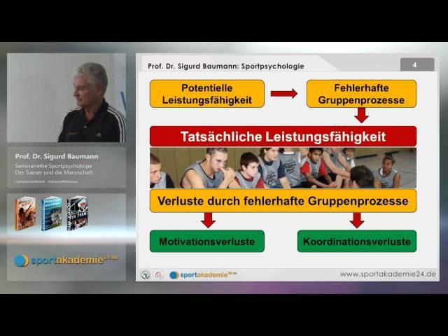 Sportpsychologie: Seminar 03 Sportpsychologie: Trainer und Mannschaft