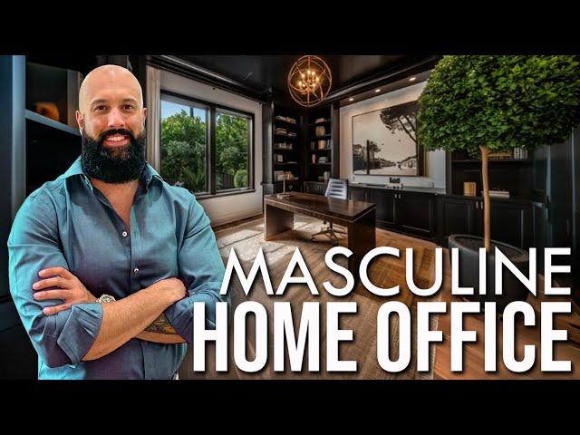 Creating a Masculine Home Office Design for Men | Dark and Bold