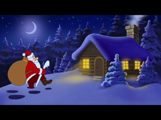 Christmas and New Year with cartoon Santa Claus HD