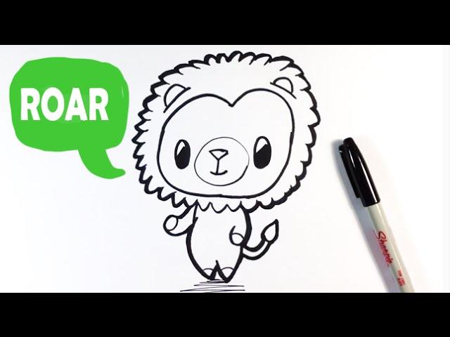 How to Draw a Cute Lion - Easy Pictures to Draw