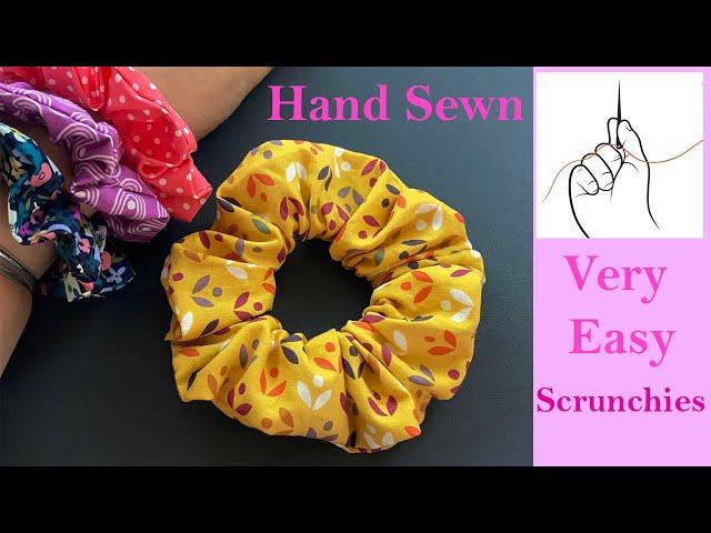 Diy Hand Sewn Scrunchy Tutorial | How To Make A Scrunchies | Hand sewing | Scrunchy costurado à mão