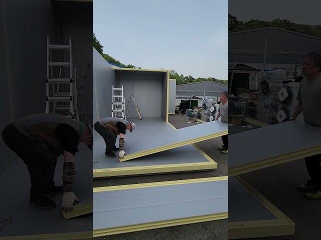 경기도 광주 냉동창고 6평 우레탄판넬 100T 조립중 입니다 신규주문제작 설치 시공 010-3729-9608 워크인냉장고 저온창고 소생고 냉동고 맞춤제작 24시출장수리 AS