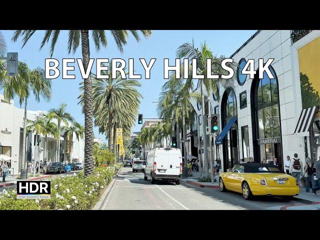 Driving Beverly Hills 4K HDR - Los Angeles USA