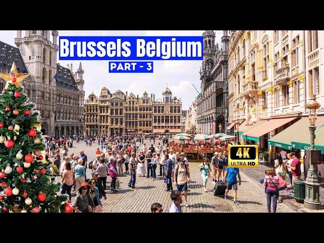 Brussels Belgium | Walking Tour in Brussels City Part 3 of 5 | Brussels Magical Christmas Beauty