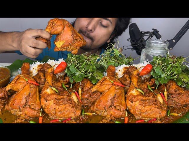 RECIPE WITH MUKBANG : SPICY DRY BAMBOO SHOOT CHICKEN THAI LEG PIECE WITH SMALL CHILLI,KING CHILLI,