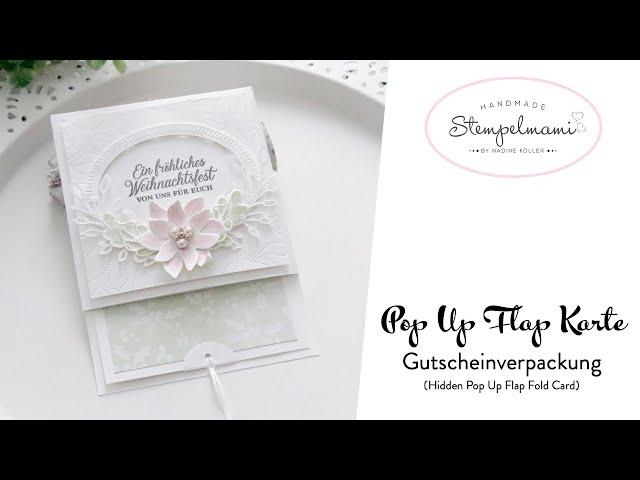 Gutscheinverpackung als Pop Up Flap Karte | Hidden Pop Up Flap Fold Card | Spiegeltechnik | Basteln