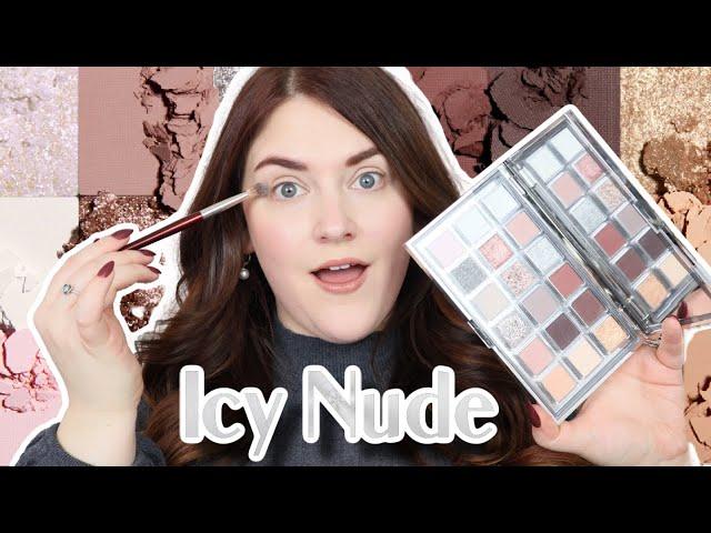 HUDA BEAUTY ICY NUDE PALETTE | 3 LOOKS AND COMPARISONS