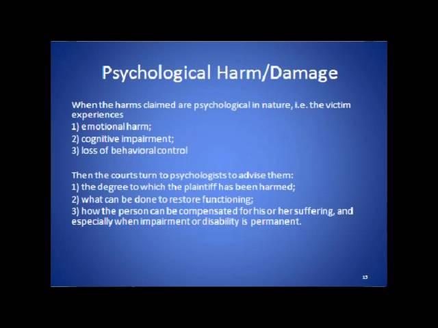 Examples of Psychological Damage