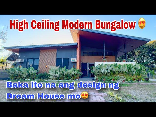 High Ceiling na Modern Bungalow House na Industrial at Tropical pa ang design!