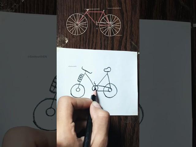 Easy bicycle drawing #shorts