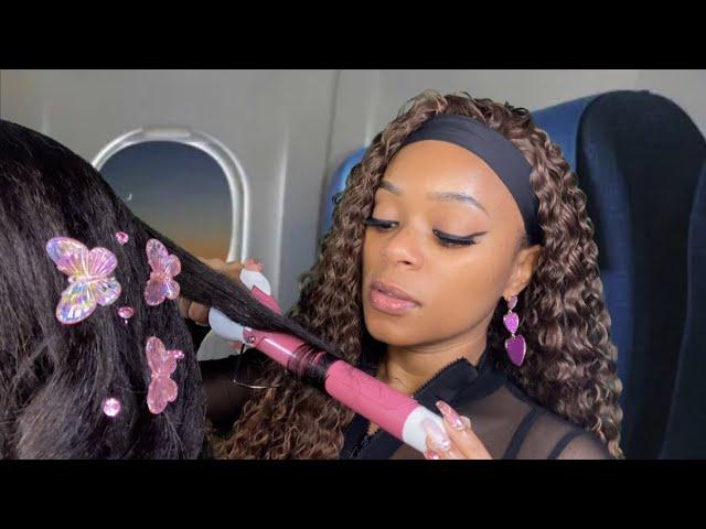 ASMR | ️ The Lady On The Airplane Does Your Hair