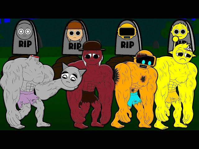 MUSCLE INCREDIBOX SPRUNKI R.I.P SAD STORY! GRAY SIMON TUNNER GARNOLD Cartoon Animation