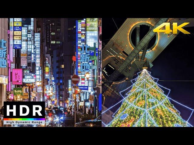 【4K HDR】Osaka Christmas Lights 2021 - Namba/Dotonbori/Umeda/Midosuji