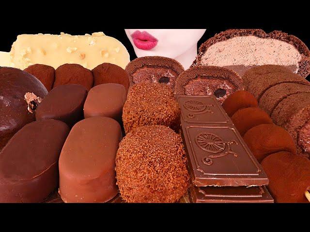 ASMR MUKBANG｜CHOCOLATE PARTY *ICE CREAM, MOCHI, CREAM BREAD, TICO, CAKE, SKIPPY 초콜릿 파티 먹방