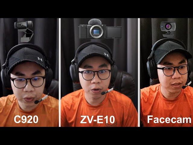 Best Webcam Review and Comparison | Logitech C920 vs Elgato Facecam vs Sony ZV-E10