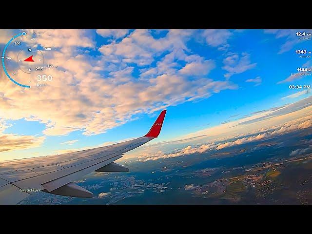 GreatFlyer. FULL FLIGHT BOEING 737 NORDWIND Airlines Moscow-St.Petersburg. ASMR airplane noise