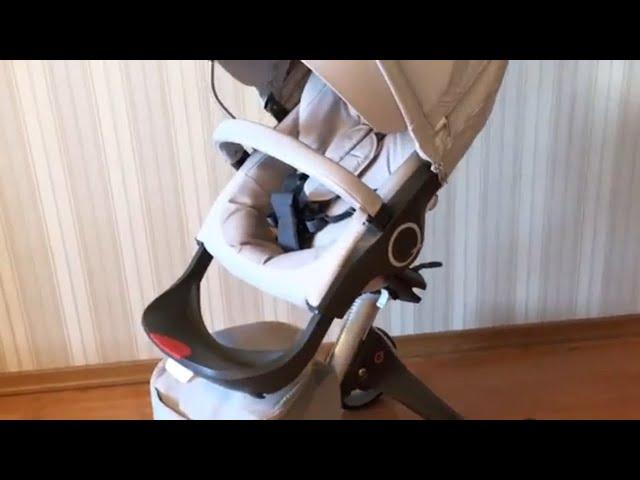 Baby Stroller QIBAER  DSLAND  2 in1 Beige with Grey frame