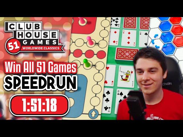 Win All 51 Games Speedrun in 1:51:18 | Clubhouse Games 51 WwC