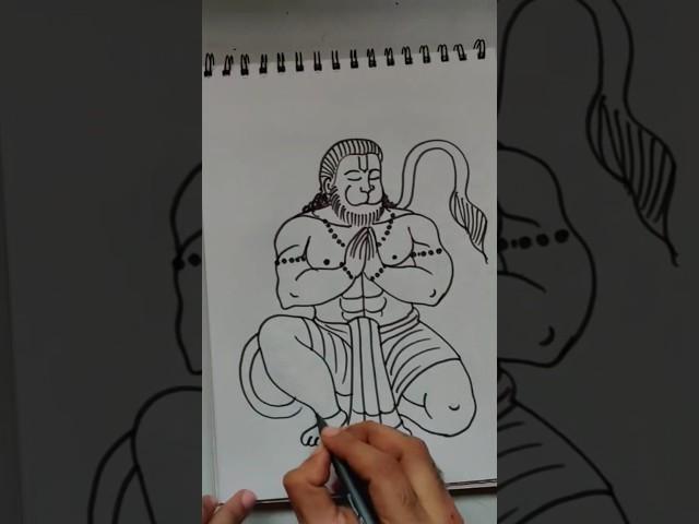 How to draw quick simple and easy drawing of Bajrangbali Hanuman step by step/ Hanumanji/Pawanputra