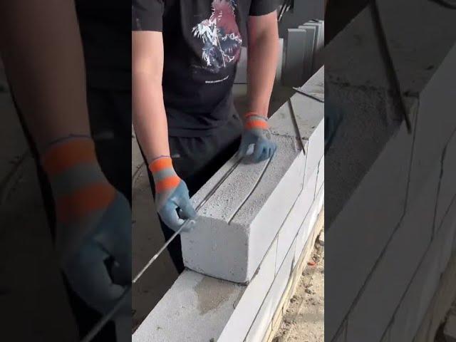 приспособление для армирования блоков из газобетона #стройка #газобетон #кладка #дом