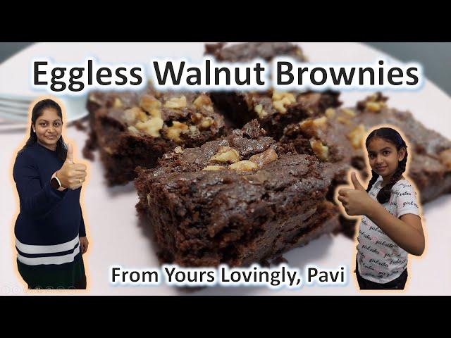 Eggless Walnut Brownies Recipe #simple #easy #kidfriendly - Kitchen Cuts by Yours Lovingly, Pavi