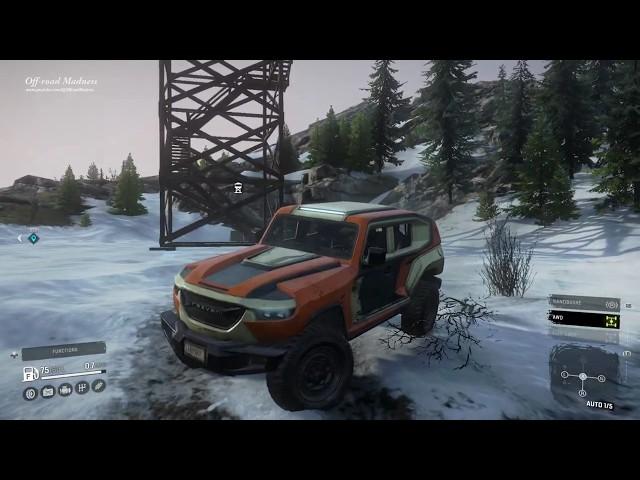 SnowRunner  - Rezvani Tank Explores Forests and Snowy Hills to Find Watchtower | Gameplay #4