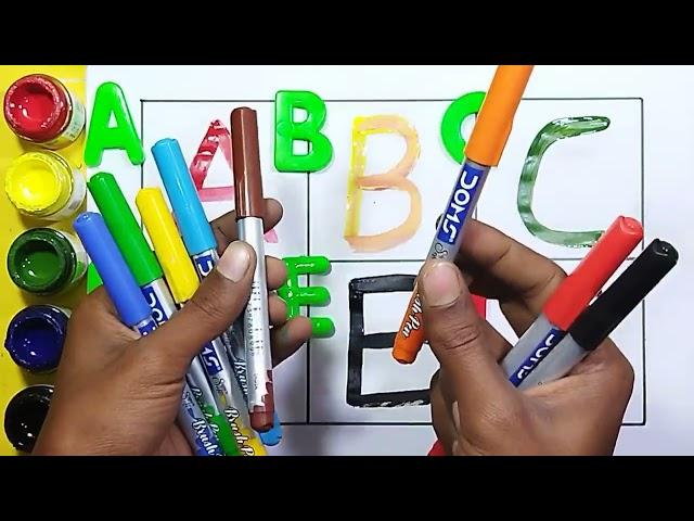 Collection of Alphabet drawing colouring for kids | Easy draw and paint alphabet | English for kids