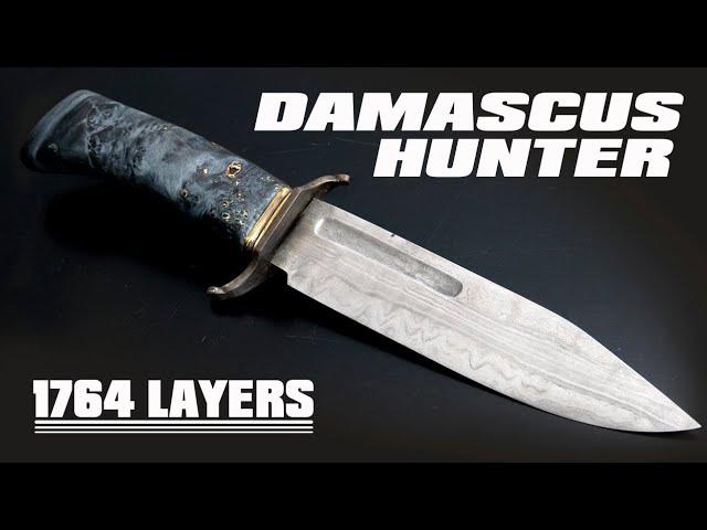 Forging a 1764 layer Damascus hunting knife