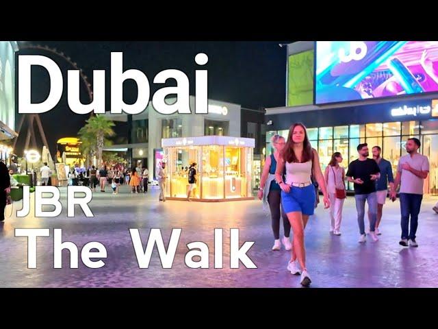 Dubai [4K] Night JBR, The Walk Walking Tour 