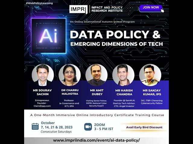 AI, Data Policy and Emerging Dimensions of Tech | October 2023 | IMPRI #WebPolicyLearning