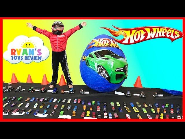 GIANT EGG HOT WHEELS Surprise Toys Opening with Disney Cars