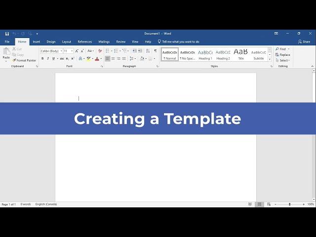 Creating a Template in Word 2019 - Give yourself a head start and save valuable time