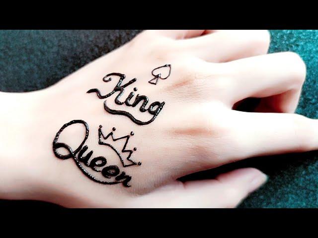 Mehndi tattoo design king and queen ️ | Mehndi design for girls  | #shorts