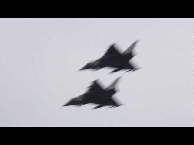 RAF Typhoons passing over Lajes