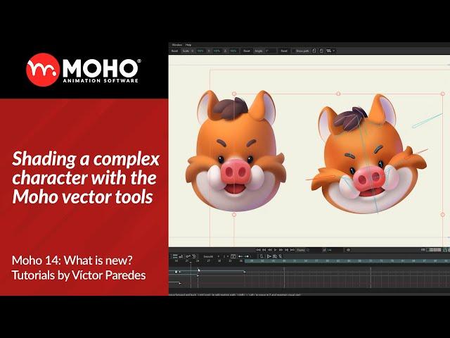 Moho 14 Tutorials: Shading a complex character with the Moho vector tools