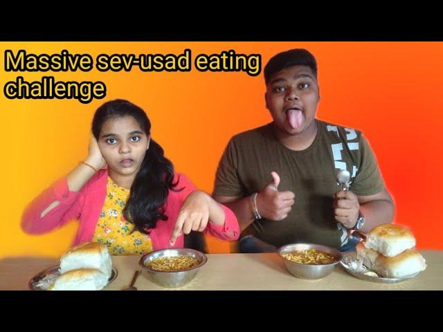 MASSIVE SEV-USAD EATING CHALLENGE | GUJJU FOODIES | #gujjufood #gujju #foodies #ytshorts