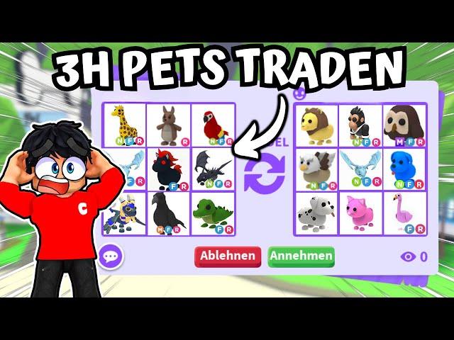 WIR TRADEN 3 STUNDEN in ADOPT ME! ALLE TRADING CHALLENGE VIDEOS VON CLAUDIO! | Roblox Deutsch