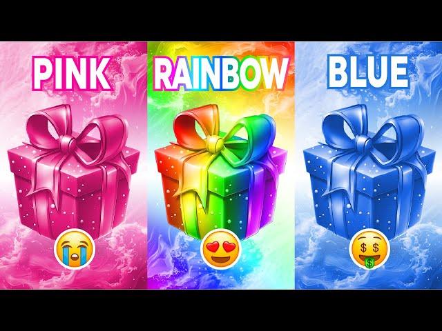 Choose Your Gift...! Pink, Rainbow & Blue  How Lucky Are You?  The Quiz Time