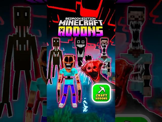 5 HORROR MODS for Minecraft Bedrock#minecraft #craftaddons #horror #themimicer #nightprowler