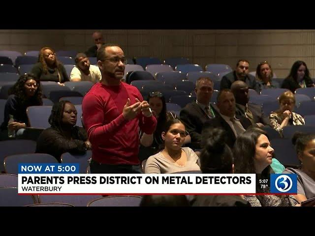 VIDEO: Waterbury parents press school district on metal detectors