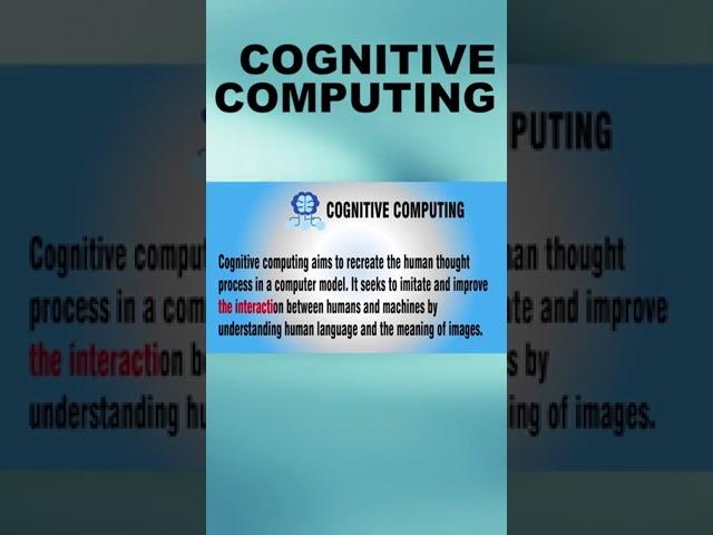 Cognitive Computing Explained in 1 Minute  Basics & Applications #Shorts #CognitiveComputing