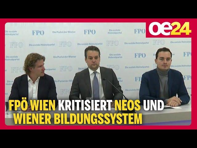 FPÖ Wien kritisiert NEOS und Wiener Bildungssystem