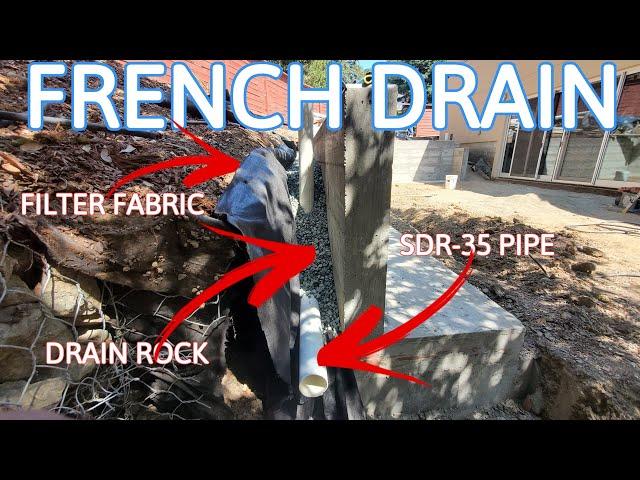  Explaining How 2⃣ Install French Drain 4⃣ Concrete Retaining Wall‼️