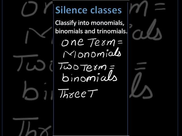 FIND | Monomial | Binomials | Trinomials @SilenceClasses  #maths #schoolyear #viralvideo #education